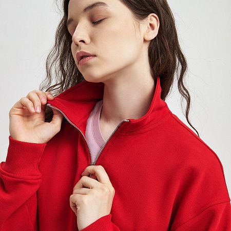 Толстовка на молнии унисекс FLOW, красная, размер M/L