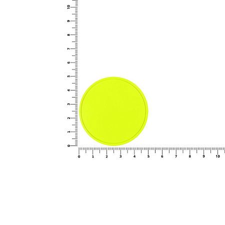 Лейбл из ПВХ Dzeta Round, L, желтый неон