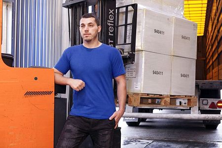 Футболка унисекс T-Bolka 180, темно-синяя, размер L