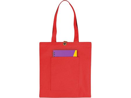 Cумка «Clip» из хлопка 340 г/м2 с застежкой из экокожи