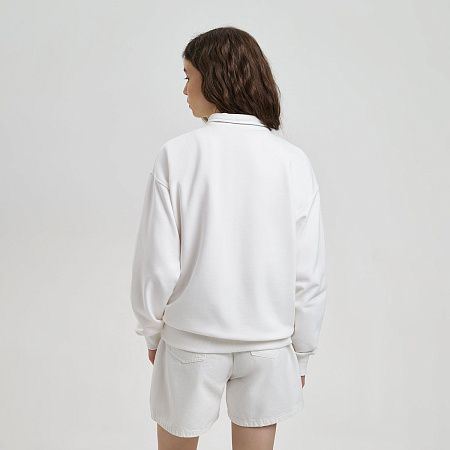 Толстовка на молнии унисекс Флоу (Flow), белая, размер 5XL/6XL