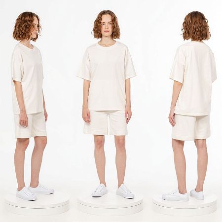 Футболка унисекс оверсайз T3, молочно-белая, размер XL/2XL