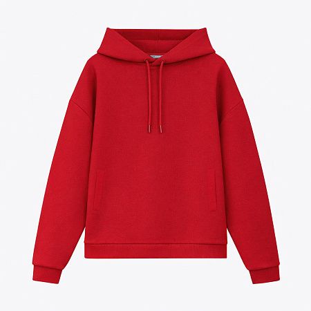 Худи релакс унисекс Баланс (Balance), с начесом, красный, размер M/L