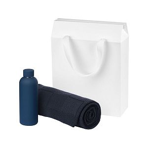 Подарочный набор Prima, синий (термобутылка, плед)