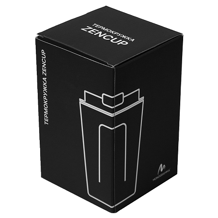 Термокружка Zencup вакуумная, стальная, 380 мл, черная