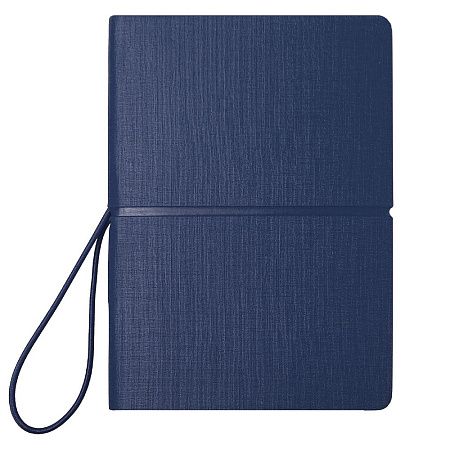 Блокнот А6 Van Diemen, со стикерами, в гибкой обложке c резинкой в линейку, темно-синий