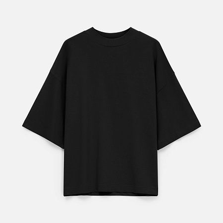 Футболка оверсайз унисекс T9, черная, размер XS/S