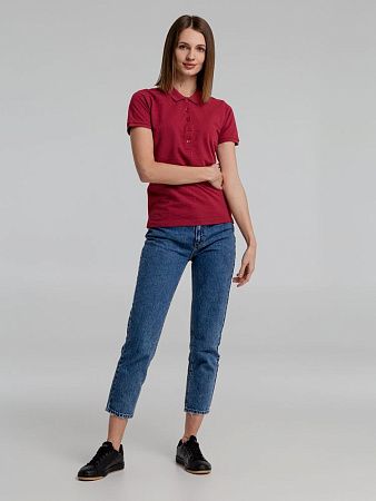 Рубашка поло женская Neptune, вишнево-красная, размер S