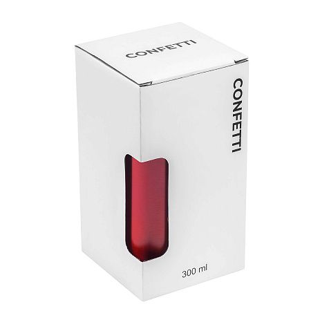 Термокружка CONFETTI 300мл. Красная с черной крышкой 6020.03