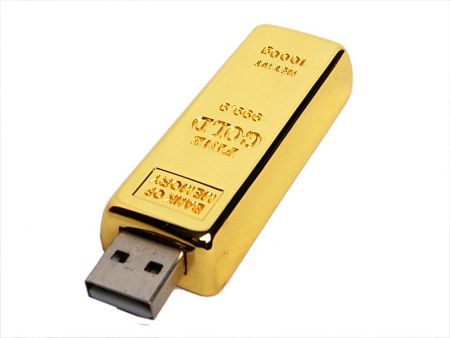 USB 3.0- флешка на 64 Гб в виде слитка золота