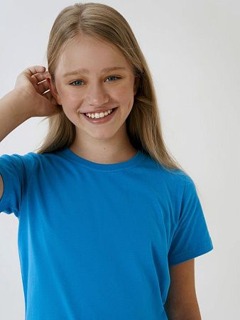 Футболка детская T-Bolka Kids, бирюзовая, размер 8 лет (118-128 см)