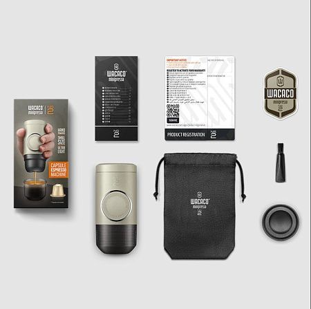 Ручная капсульная мини-кофемашина Minipresso NS2 + чашка, поддон, щетка, чехол