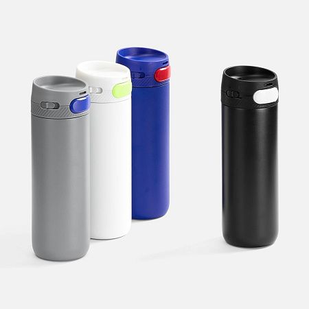 Термостакан X1 с цветной кнопкой, синий с красным