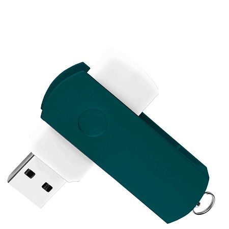 Флешка ELEGANCE COLOR Белая с зеленым 4026.07.02.64ГБ