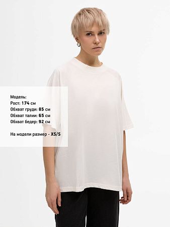 Футболка унисекс оверсайз T2, молочно-белая, размер M/L