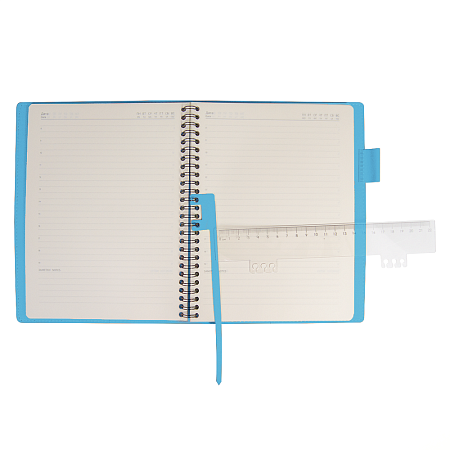 Ежедневник Flexy Verde Sivilia B5 на пружине, серо-голубой, недатированный, в гибкой обложке