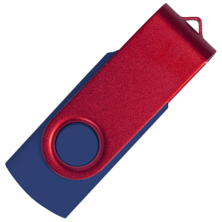 Флеш накопитель USB 2.0 Twister Сolor Mix 16GB, пластик Софт Тач/металл, темно-синий/красный