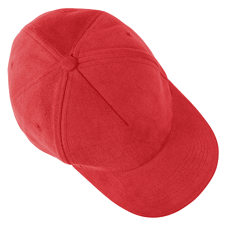 Кепка 5- панельная Oxford 300, c красным сендвичем, красная