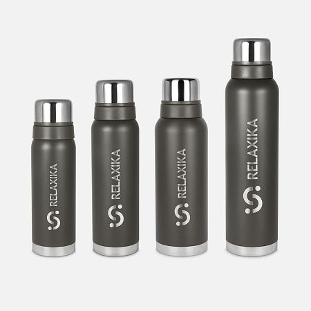 Термос Relaxika 1000 со стикерпаком, хаки