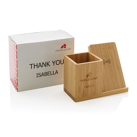 Беспроводная бамбуковая док-станция Calgary, 10 Вт