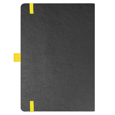 Блокнот Flexy Forest Urban Soft leather  А5, недатированный, с резинкой и петлей для ручки, в гибкой обложке, черно-желтый