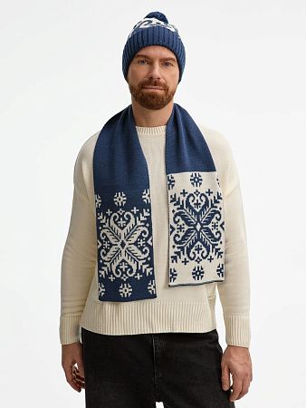 Шарф Wintertude M, синий с белым