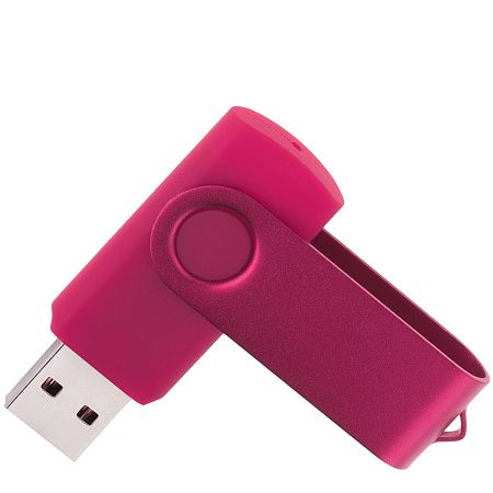 Флеш накопитель USB 2.0 Twister 16GB, пластик Софт Тач/металл, розовый/розовый