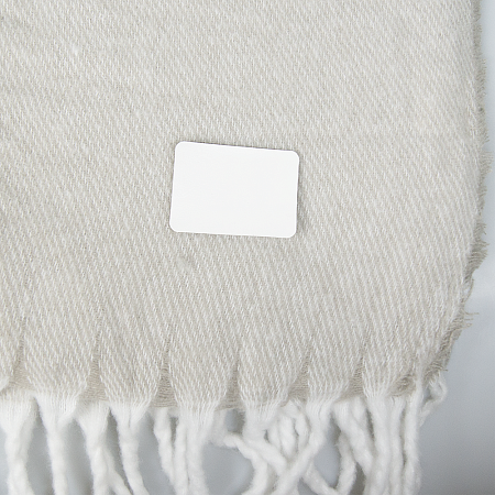 Шеврон Rectangle Cowhide размер 60*30 мм, белый, со скругленными углами