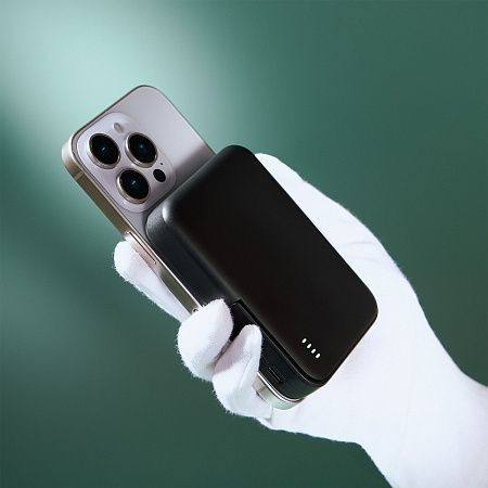 Внешний аккумулятор Union PD 10000mAh с функцией беспроводной зарядки 15W, черный