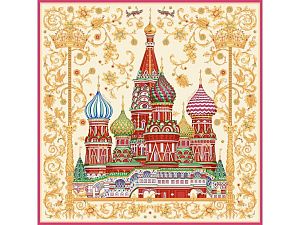 Платок «Собор Василия Блаженного», цвет: многоцветный