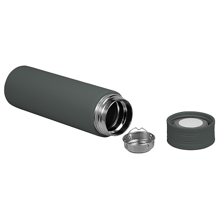 Термос Balance вакуумный стальной, 500 мл, пластиковая крышка, темно-серый, матовый