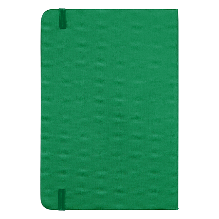 Блокнот А5 Hobard, в твердой тканевой обложке c резинкой в линейку, зеленый