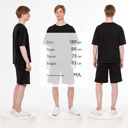 Футболка унисекс оверсайз T3, черная, размер XS/S