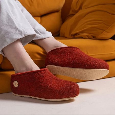 Домашние валенки Cant, красно-коричневые (терракот), размер 41