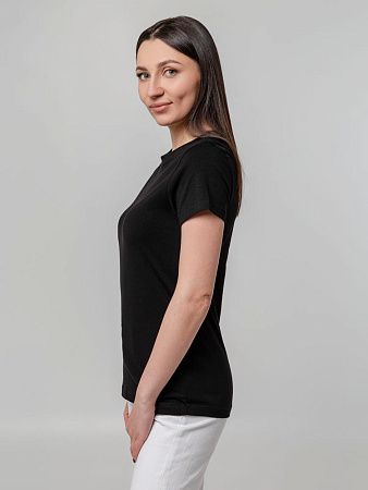 Футболка женская T-bolka Stretch Lady, черная, размер XXL