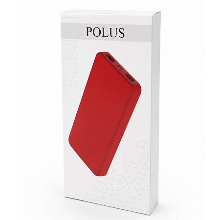 Внешний аккумулятор Polus, 10000 Mah, софт-тач покрытие, оранжевый
