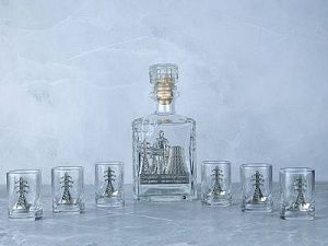 Набор со штофом «Энергетики», цвет: прозрачный, серебристый