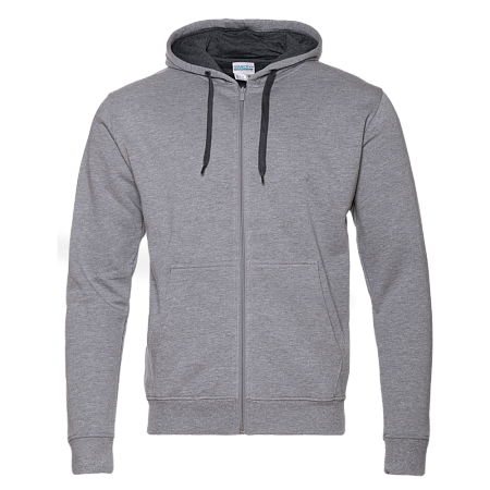 Толстовка мужская STAN с капюшоном на молнии футер с начёсом 280, 17, Серый меланж,  (50/60)  (50/L)