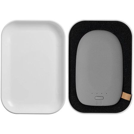 Аккумулятор с беспроводной зарядкой Pebble Wireless 9000 мАч, серо-синий
