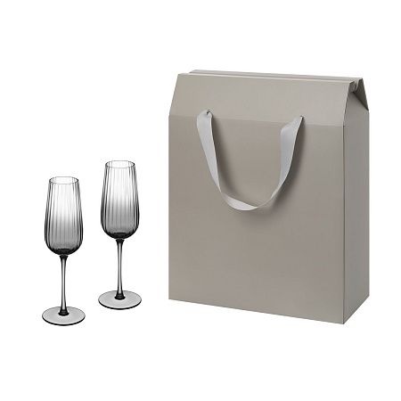 Подарочный набор 2 бокала для шампанского Мансера (Mancera) в большом подарочном пакете
