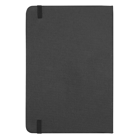 Блокнот А5 Hobard, в твердой тканевой обложке c резинкой в линейку, черный