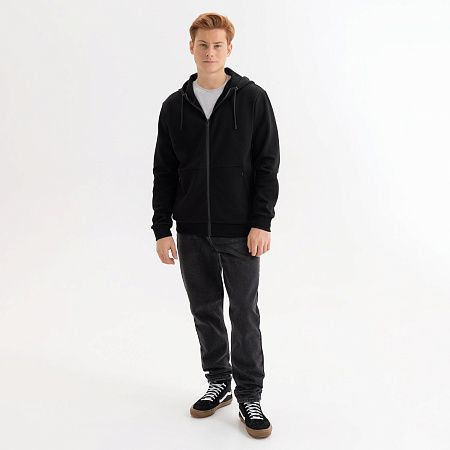 Толстовка на молнии с капюшоном MATEO черная, размер XL