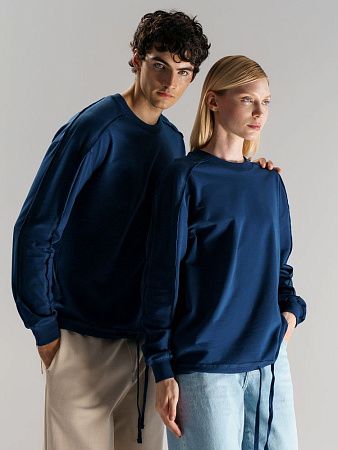 Свитшот унисекс Vozduh, темно-синий, размер M/L