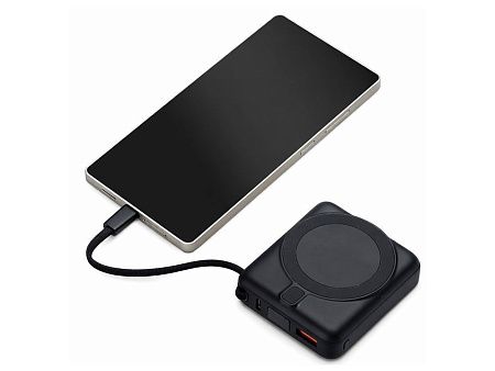 Магнитный беспроводной внешний аккумулятор c подсветкой лого «Энчант», 10000 мАч