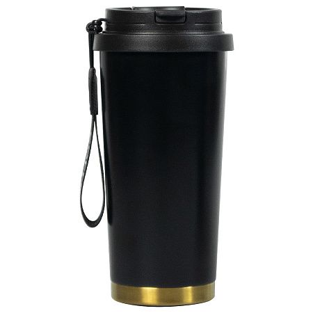 Термокружка Cosmostar, чёрный/ золото