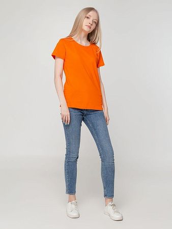Футболка женская T-bolka Lady, оранжевая, размер S v2