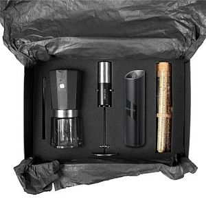 Набор подарочный Solution Quadro (мельница для кофе, мельница для соли и специй, вспениватель молока, набор специй)