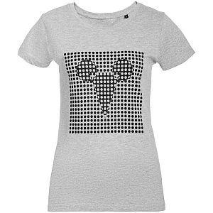 Футболка женская Optical Mouse, серый меланж, размер XL