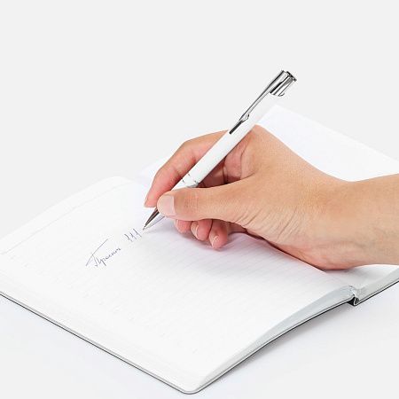 Ручка шариковая Keskus Soft Touch, белая