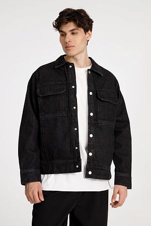 Куртка джинсовая O2, черная, размер XL/2XL